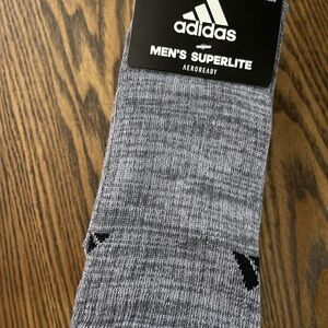 Adidas Gray Athletic Socks with Three-Stripe Logo